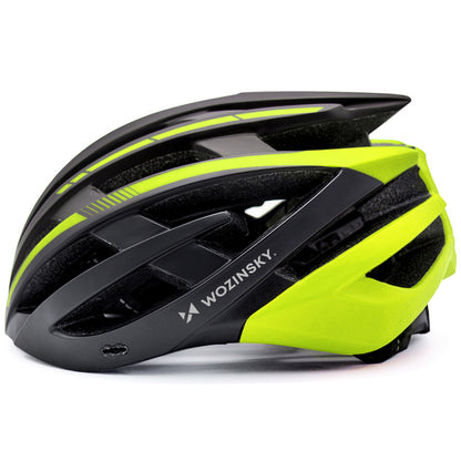 Wozinsky MTB Bike Helmet with Removable Visor and Rear USB Light L - Black and Yellow_5