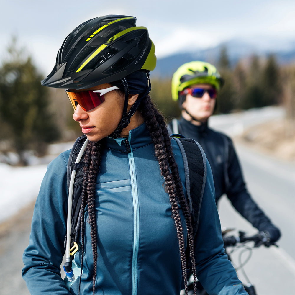 Wozinsky MTB Bike Helmet with Removable Visor and Rear USB Light L - Black and Yellow_8