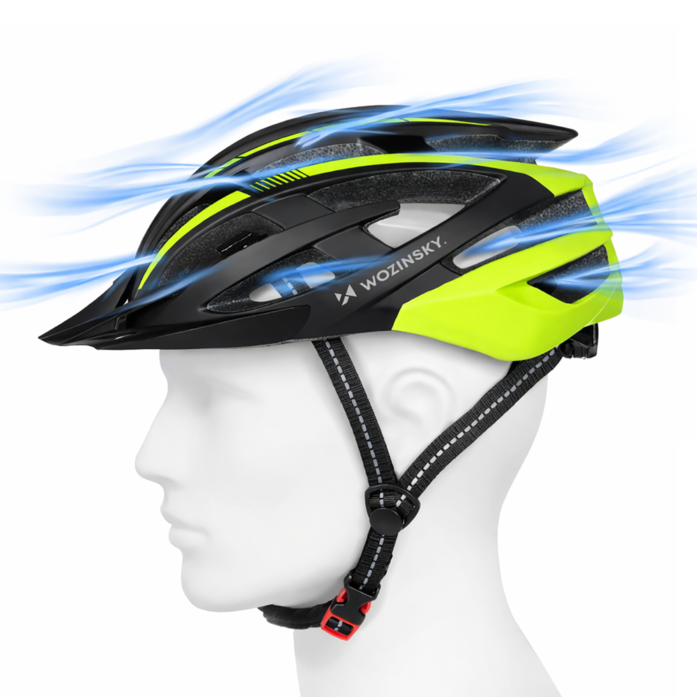 Wozinsky MTB Bike Helmet with Removable Visor and Rear USB Light L - Black and Yellow_6