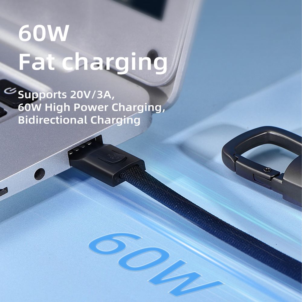 Tech-Protect Ultraboost DNA Cable with Keychain USB-C PD 60W / 3A - Gray_4