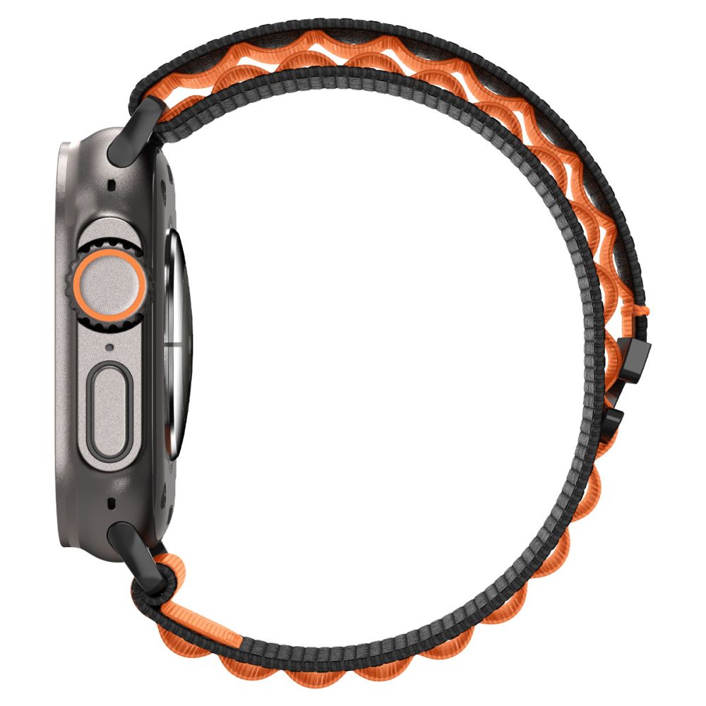 Spigen WBF1 Strap for Apple Watch 44 / 45 / 46 / 49 mm - Black and Orange_5