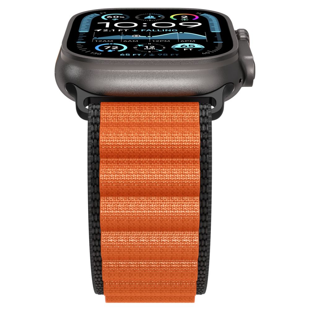 Spigen WBF1 Strap for Apple Watch 44 / 45 / 46 / 49 mm - Black and Orange_6
