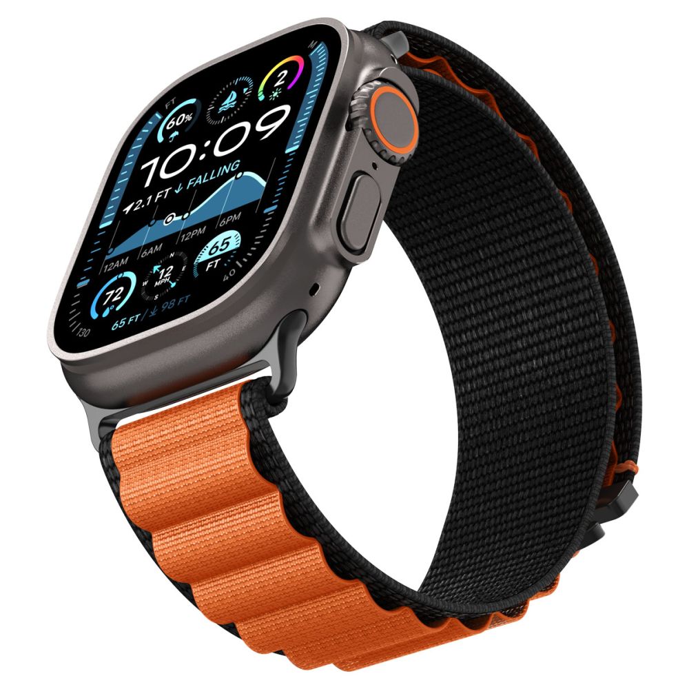 Spigen WBF1 Strap for Apple Watch 44 / 45 / 46 / 49 mm - Black and Orange_7