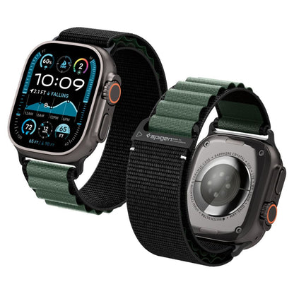 Strap Spigen WBF1 Strap for Apple Watch 44 / 45 / 46 / 49 mm - Black and Green_0