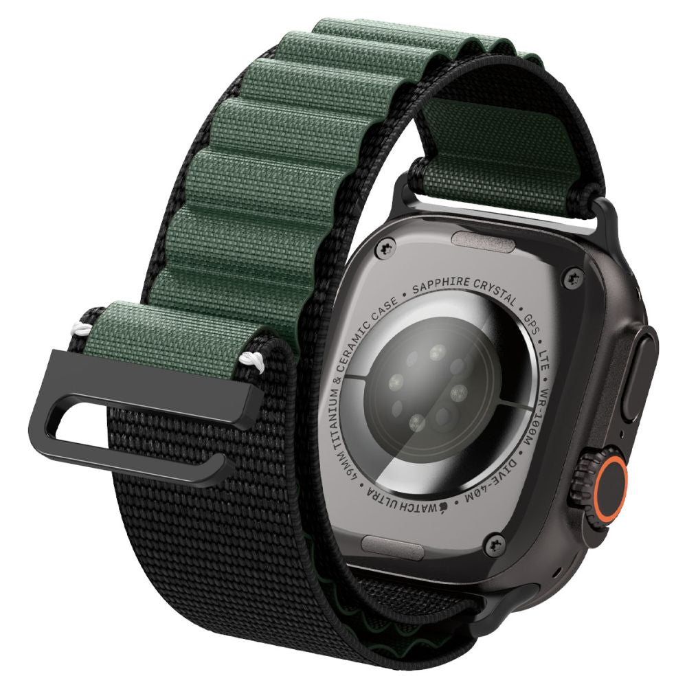 Strap Spigen WBF1 Strap for Apple Watch 44 / 45 / 46 / 49 mm - Black and Green_9