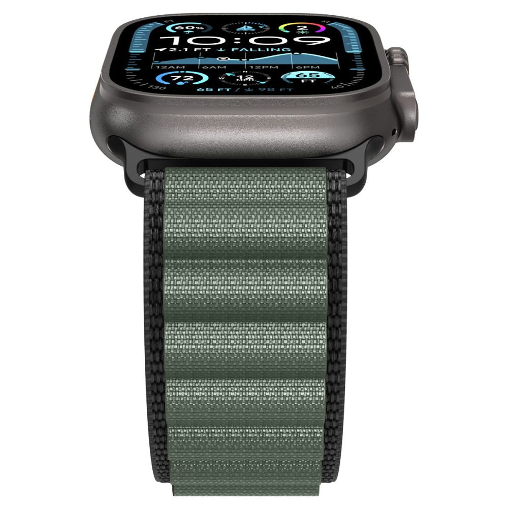 Strap Spigen WBF1 Strap for Apple Watch 44 / 45 / 46 / 49 mm - Black and Green_6