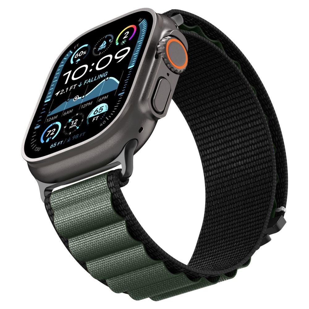 Strap Spigen WBF1 Strap for Apple Watch 44 / 45 / 46 / 49 mm - Black and Green_7