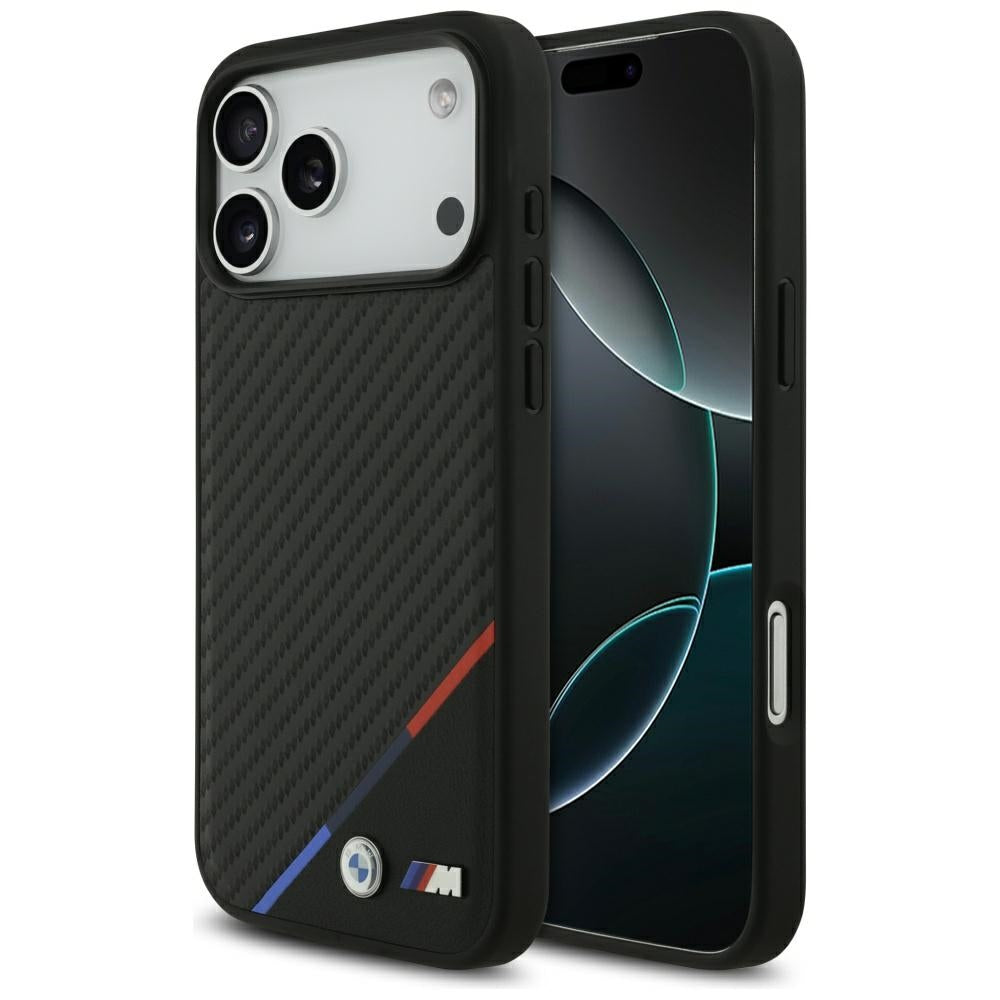 BMW M Carbon Tricolor Line MagSafe Case for iPhone 17 Pro Max - Black_0