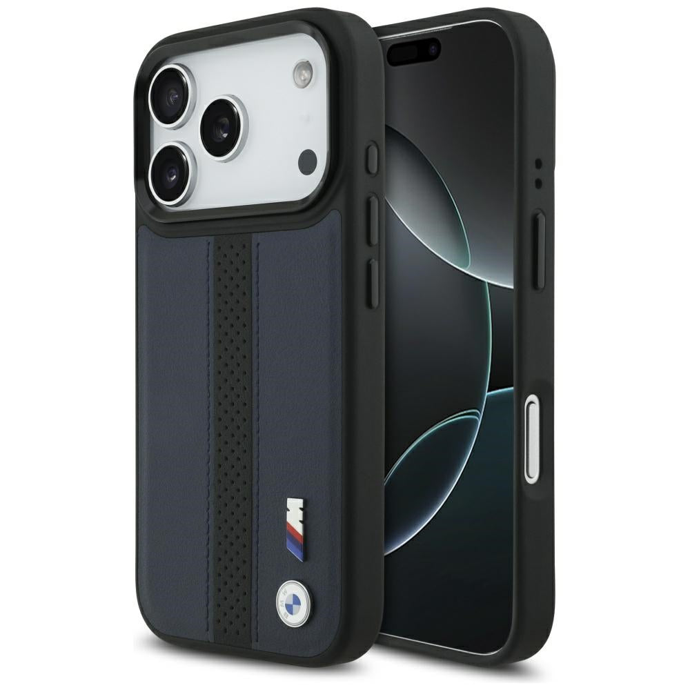 BMW M Perforated Stripe Logo MagSafe Case for iPhone 17 Pro - Navy Blue_0