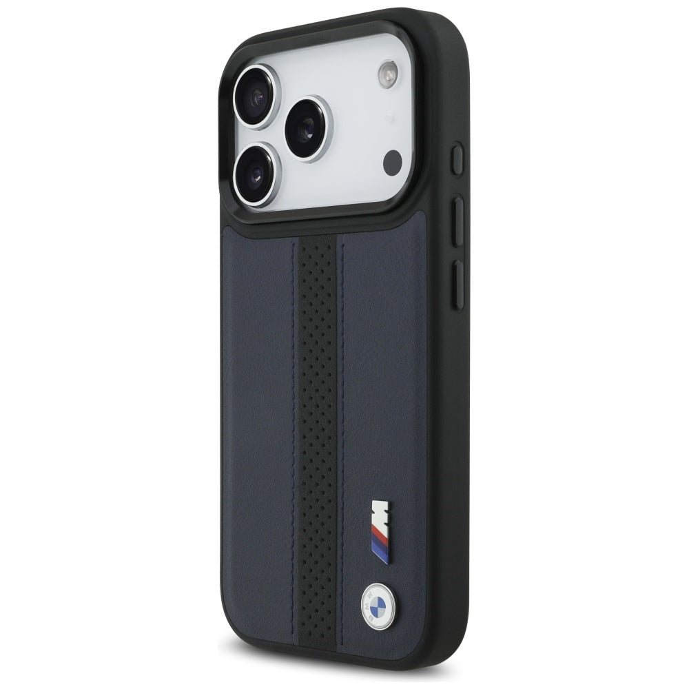 BMW M Perforated Stripe Logo MagSafe Case for iPhone 17 Pro - Navy Blue_1
