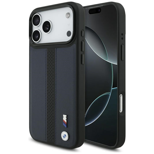 BMW M Perforated Stripe Logo MagSafe Case for iPhone 17 Pro Max - Navy Blue_0