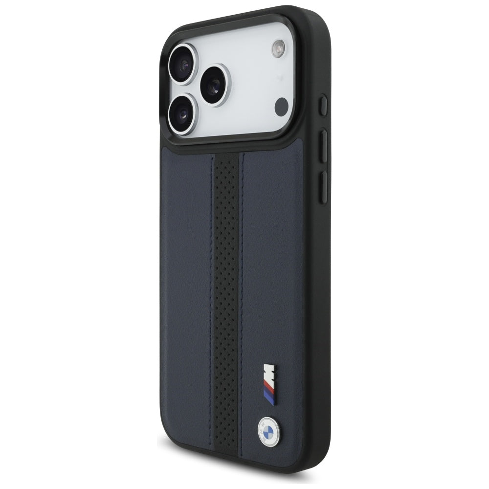 BMW M Perforated Stripe Logo MagSafe Case for iPhone 17 Pro Max - Navy Blue_1