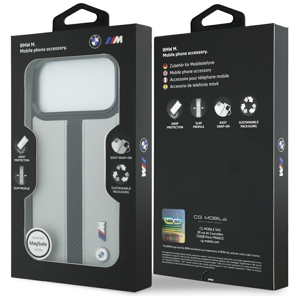 BMW M Perforated Stripe Logo MagSafe Case for iPhone 17 Pro Max - Gray_7