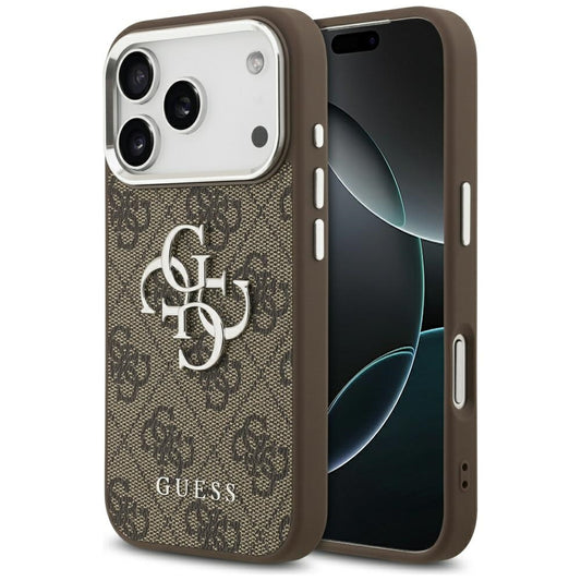 Guess 4G Big 4G Classic Logo case for iPhone 17 Pro brown - silver_0