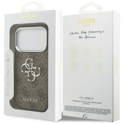 Guess 4G Big 4G Classic Logo case for iPhone 17 Pro brown - silver_7
