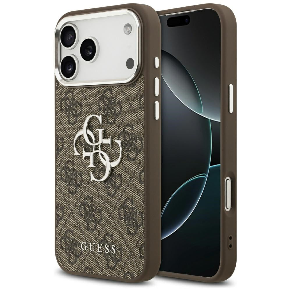Guess 4G Big 4G Classic Logo Case for iPhone 17 Pro Max Brown - Silver_0