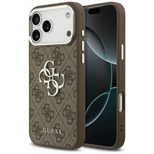 Guess 4G Big 4G Classic Logo Case for iPhone 17 Pro Max Brown - Silver_0