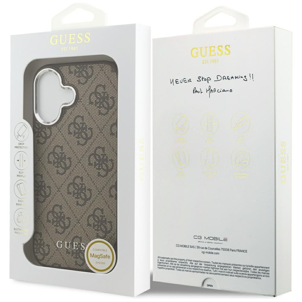Guess 4G Classic Logo MagSafe case for iPhone 17 - brown_7