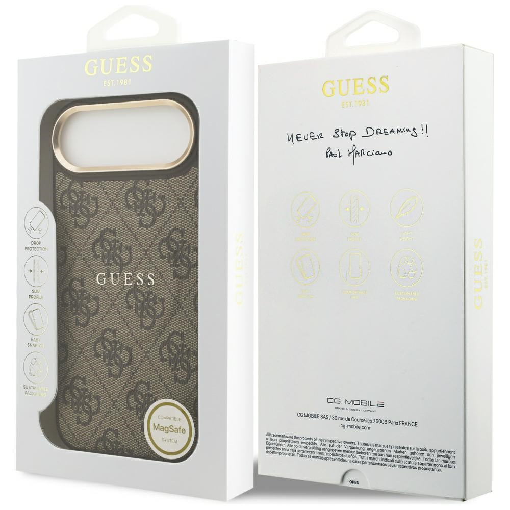 Guess 4G PU Classic Logo MagSafe Case for iPhone 17 Air - Brown_7