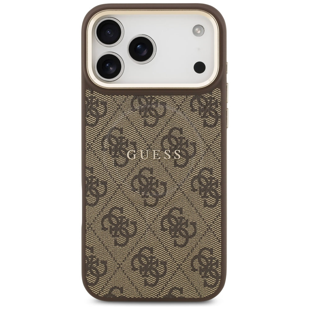 Guess 4G PU Classic Logo MagSafe Case for iPhone 17 Pro Max - Brown_2