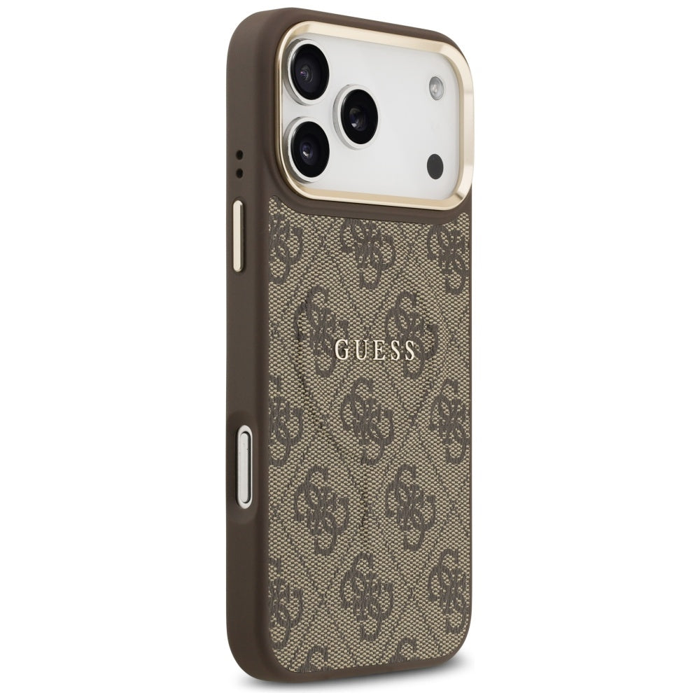 Guess 4G PU Classic Logo MagSafe Case for iPhone 17 Pro Max - Brown_3