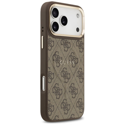 Guess 4G PU Classic Logo MagSafe Case for iPhone 17 Pro Max - Brown_3
