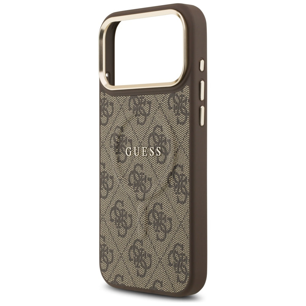 Guess 4G PU Classic Logo MagSafe Case for iPhone 17 Pro Max - Brown_5