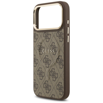 Guess 4G PU Classic Logo MagSafe Case for iPhone 17 Pro Max - Brown_5