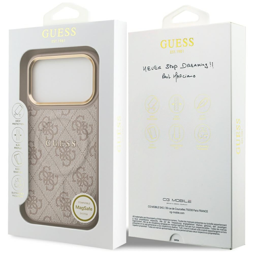 Guess 4G PU Classic Logo MagSafe Case for iPhone 17 Pro - Pink_7