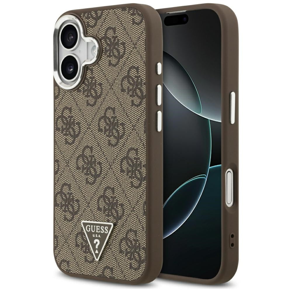 Etui Guess 4G Triangle Logo MagSafe na iPhone 17 - brązowe_0