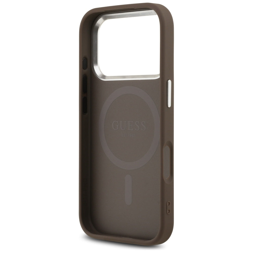 Guess 4G Triangle Logo MagSafe case for iPhone 17 Pro - brown_6