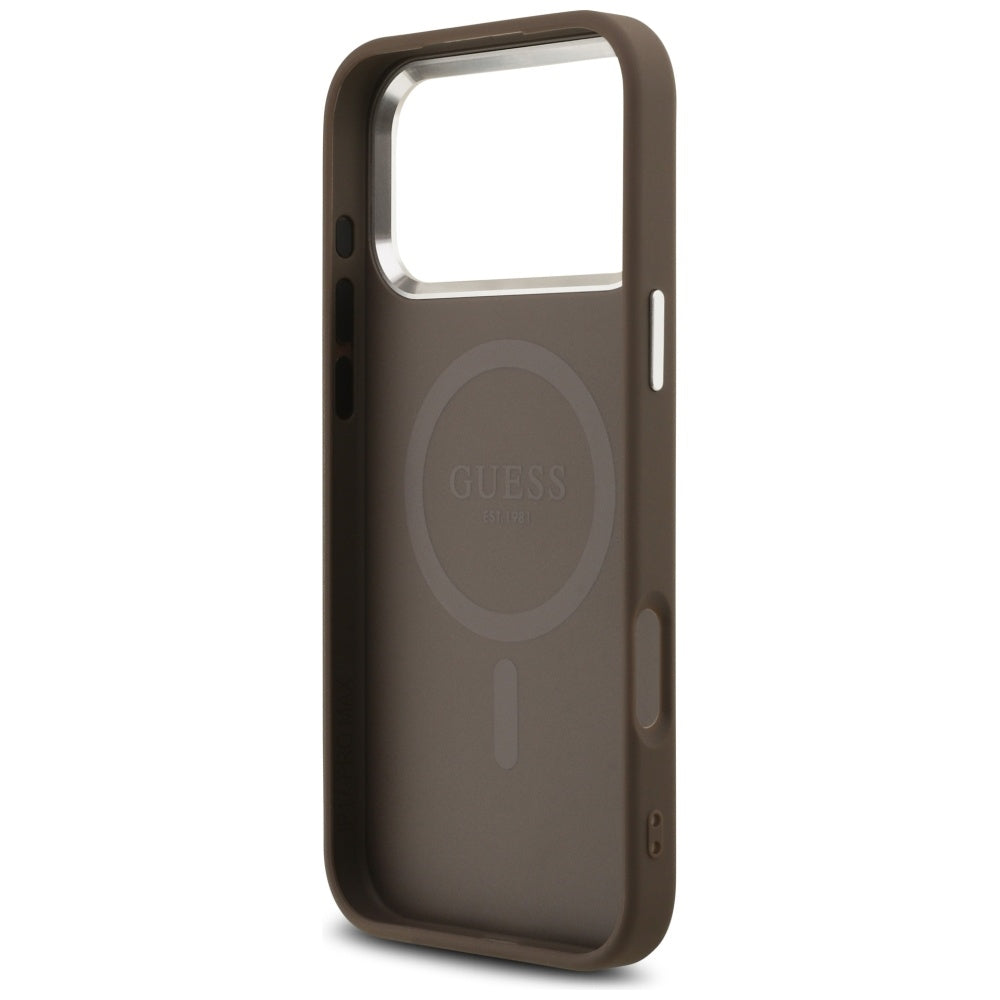 Guess 4G Triangle Logo MagSafe case for iPhone 17 Pro Max - brown_6