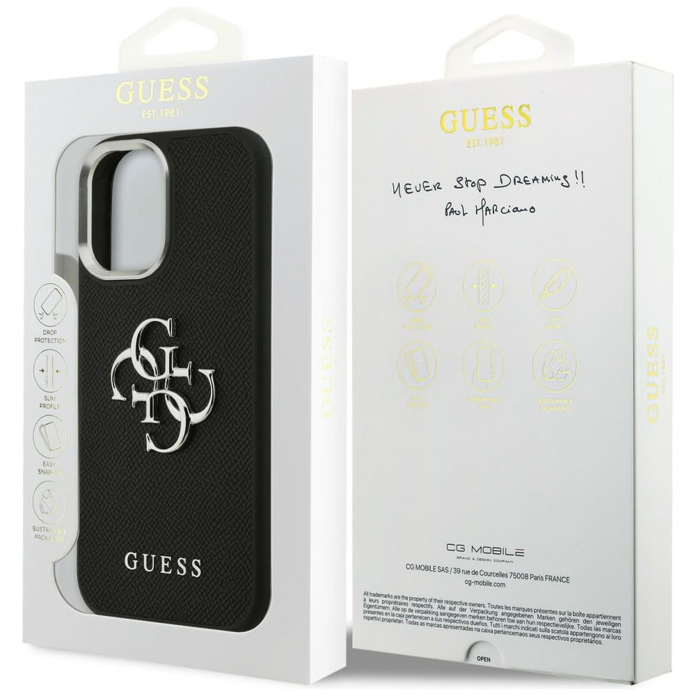 Guess Grained Big 4G Classic Logo case for iPhone 17 - black_7