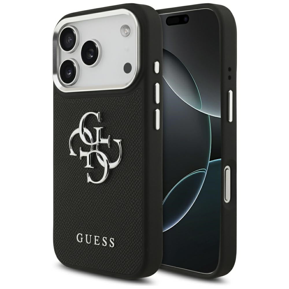 Guess Grained Big 4G Classic Logo case for iPhone 17 Pro - black_0