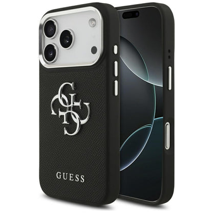 Guess Grained Big 4G Classic Logo case for iPhone 17 Pro - black_0