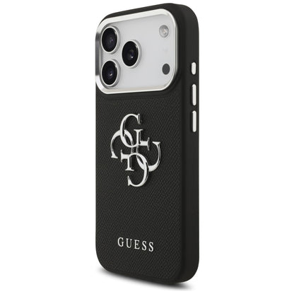 Guess Grained Big 4G Classic Logo case for iPhone 17 Pro - black_1
