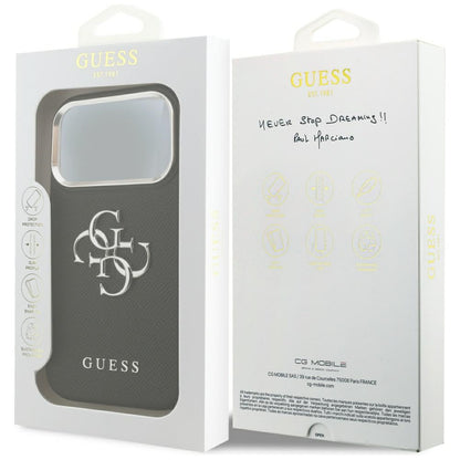 Guess Grained Big 4G Classic Logo case for iPhone 17 Pro - black_7
