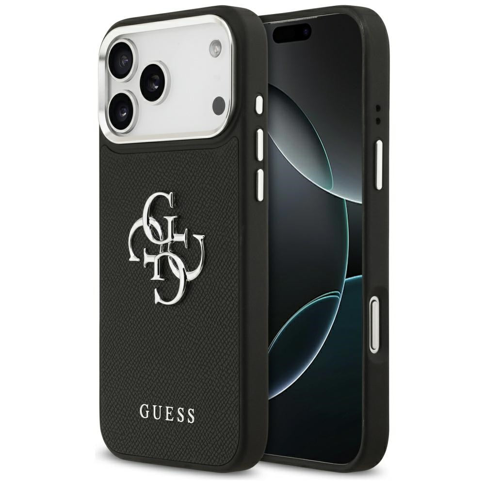 Guess Grained Big 4G Classic Logo case for iPhone 17 Pro Max - black_0