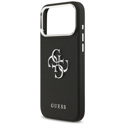Guess Grained Big 4G Classic Logo case for iPhone 17 Pro Max - black_5