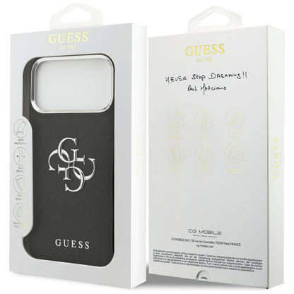 Guess Grained Big 4G Classic Logo case for iPhone 17 Pro Max - black_7