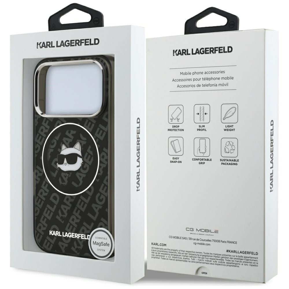 Karl Lagerfeld IML Choupette Head Logo MagSafe Case for iPhone 17 Pro - Black_7