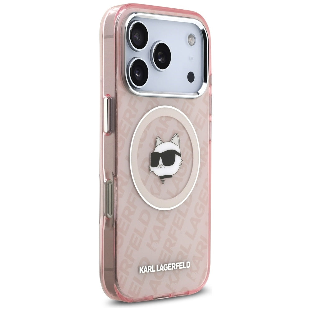 Karl Lagerfeld IML Choupette Head Logo MagSafe Case for iPhone 17 Pro Max - Pink_3