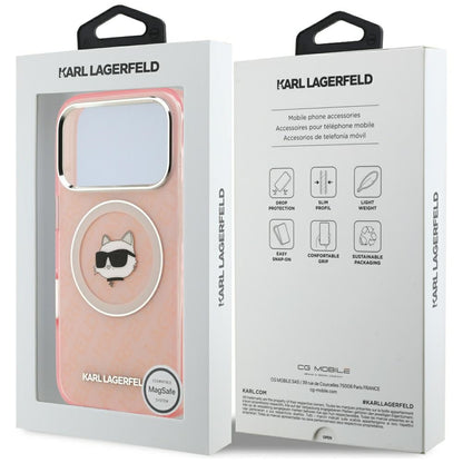 Karl Lagerfeld IML Choupette Head Logo MagSafe Case for iPhone 17 Pro Max - Pink_7
