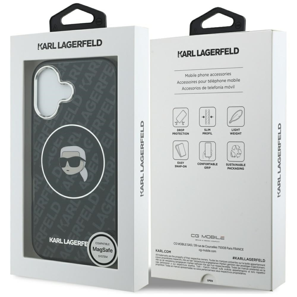 Karl Lagerfeld IML Karl Head Logo MagSafe Case for iPhone 17 - Black_7