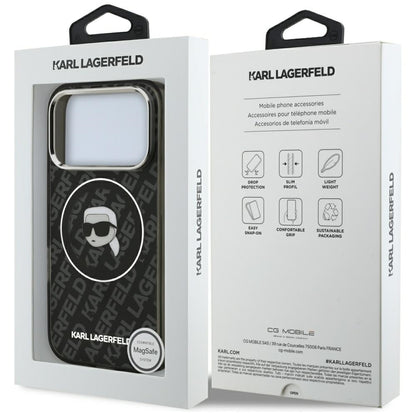 Karl Lagerfeld IML Karl Head Logo MagSafe Case for iPhone 17 Pro Max - Black_7