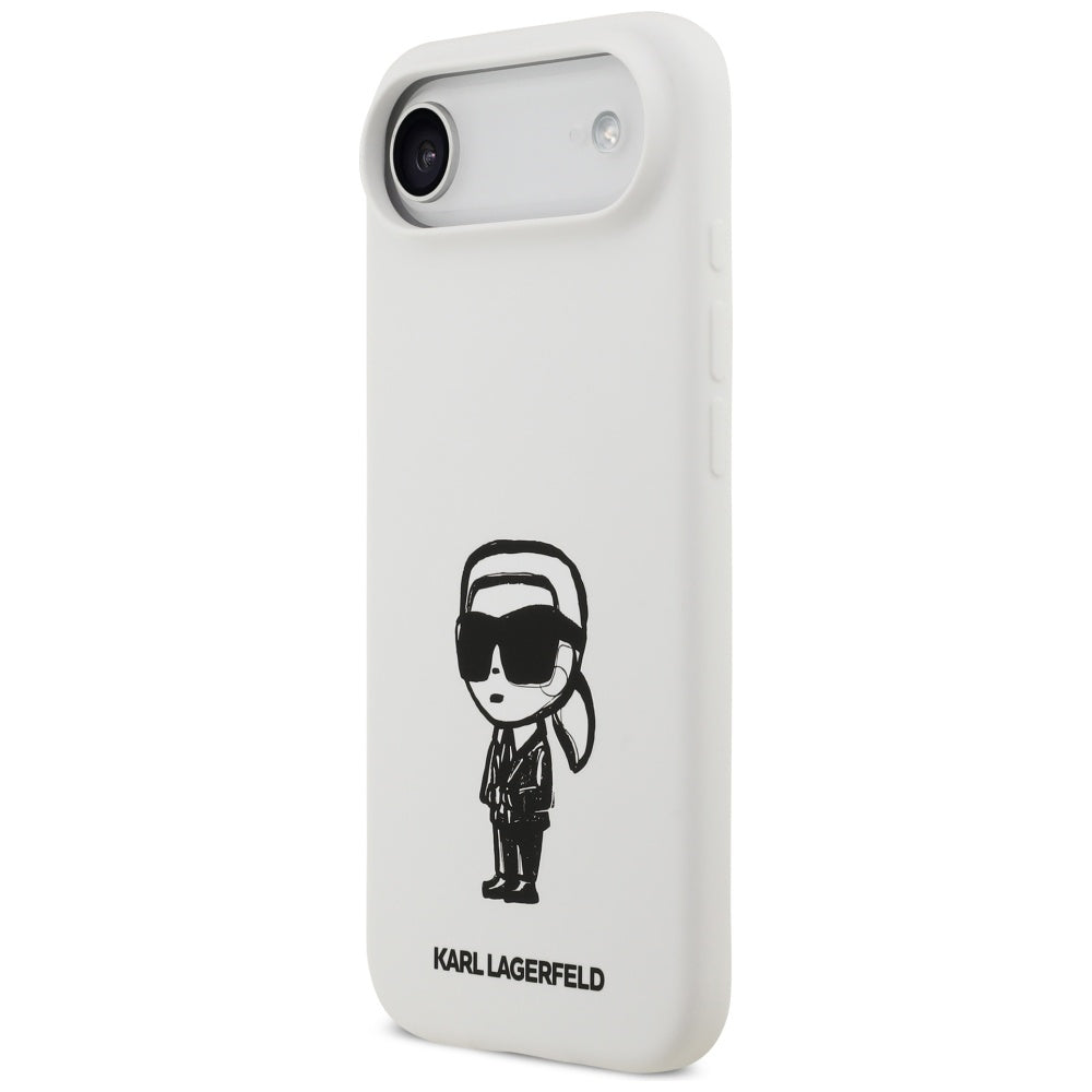 Karl Lagerfeld Silicone Karl Sketch &amp; Logo MagSafe Case for iPhone 17 Air - White_1