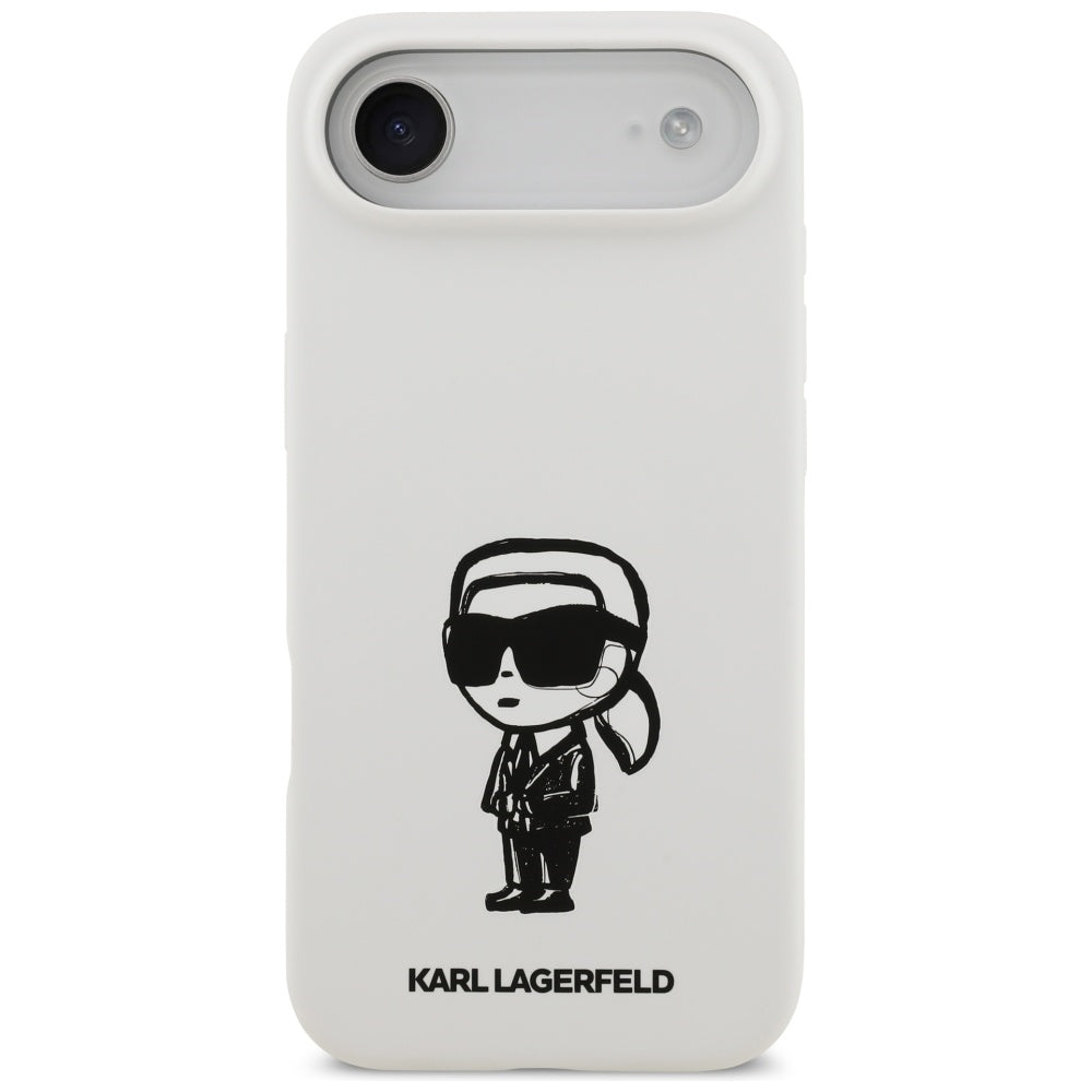 Karl Lagerfeld Silicone Karl Sketch &amp; Logo MagSafe Case for iPhone 17 Air - White_2