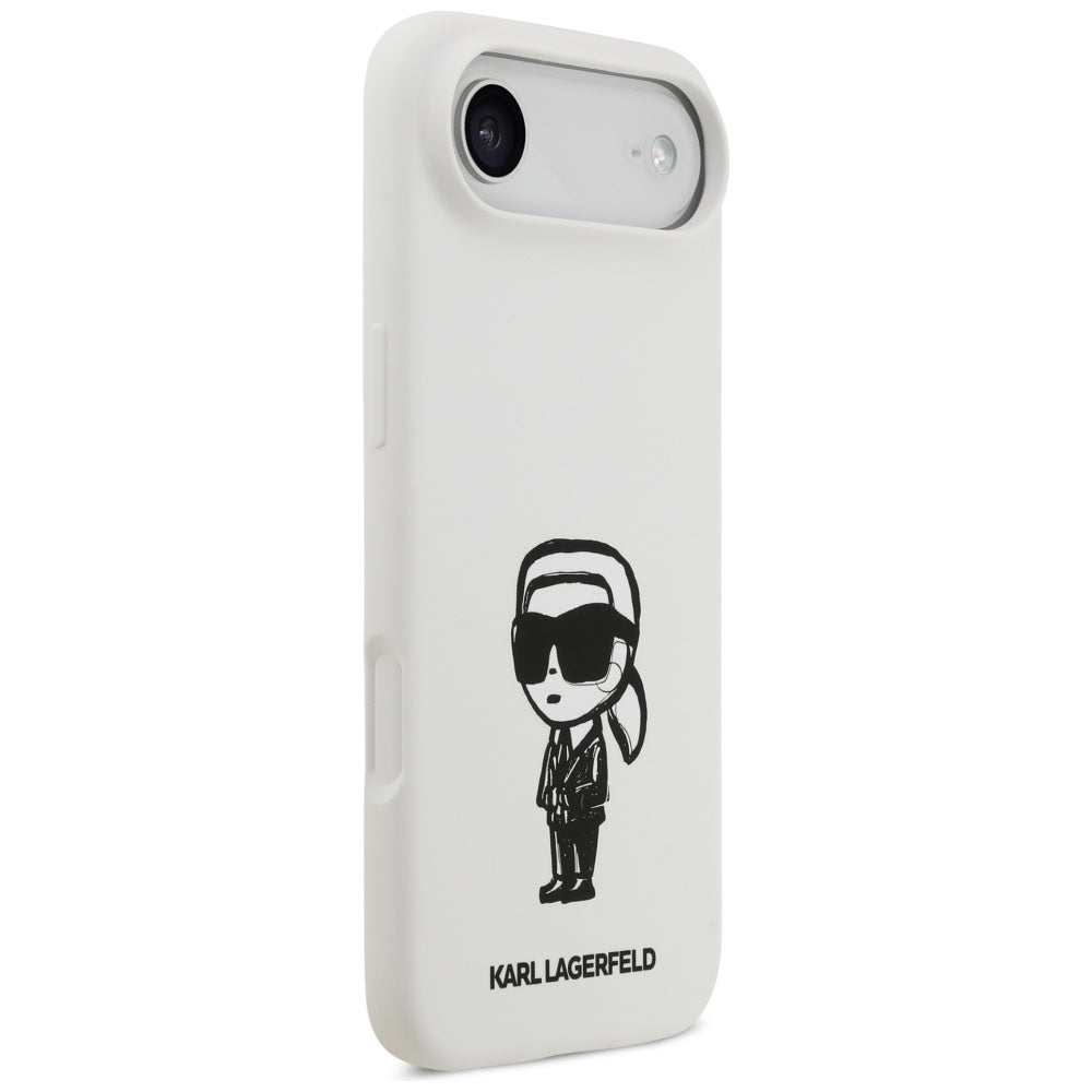 Karl Lagerfeld Silicone Karl Sketch &amp; Logo MagSafe Case for iPhone 17 Air - White_3