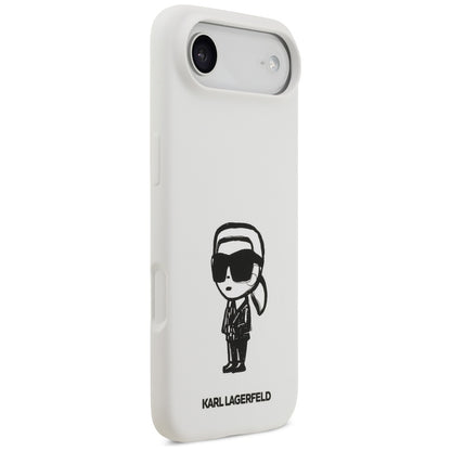 Karl Lagerfeld Silicone Karl Sketch &amp; Logo MagSafe Case for iPhone 17 Air - White_3