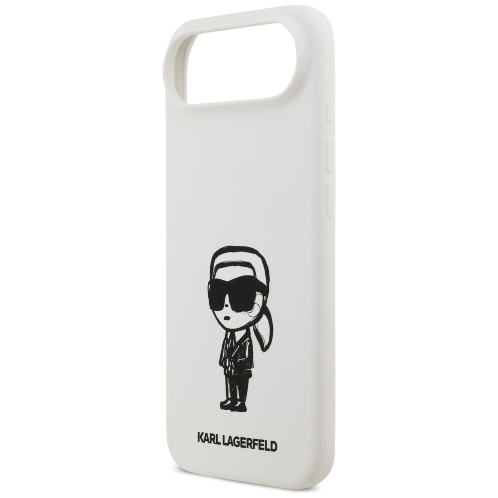Karl Lagerfeld Silicone Karl Sketch &amp; Logo MagSafe Case for iPhone 17 Air - White_5